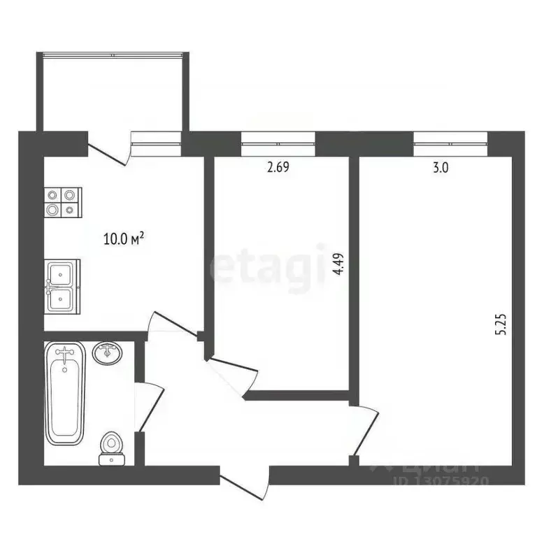 2-к кв. Ярославская область, Ярославль ул. Комкора Хрипина, 3 (50.7 м) - Фото 2