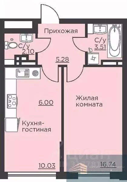 1-к кв. Воронежская область, Воронеж ул. Ломоносова, 116Б (43.7 м) - Фото 0
