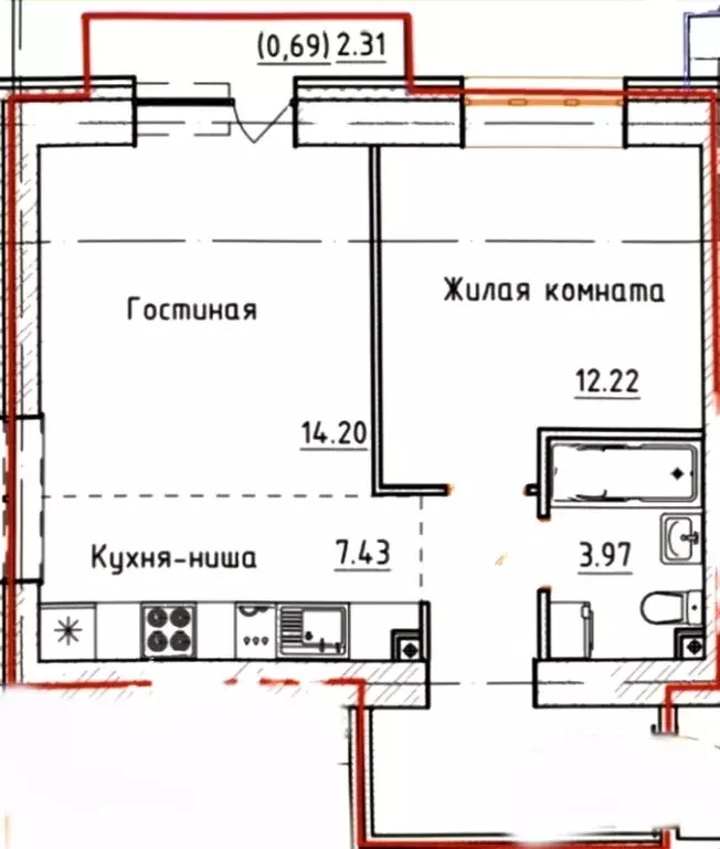 1-к кв. Пермский край, Пермь ул. Дзержинского, 29Б (45.0 м) - Фото 2