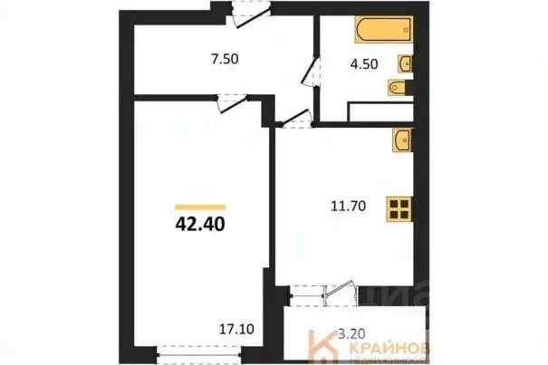 1-к кв. Воронежская область, Воронеж бул. Содружества, 1 (42.4 м) - Фото 0