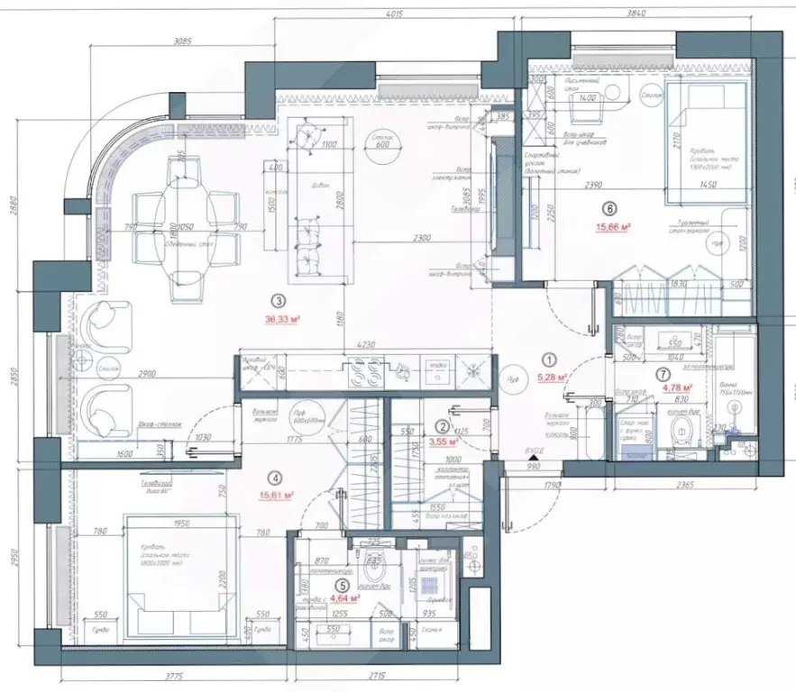 3-к кв. Москва Дубининская ул., 59Бк9 (92.5 м) - Фото 2