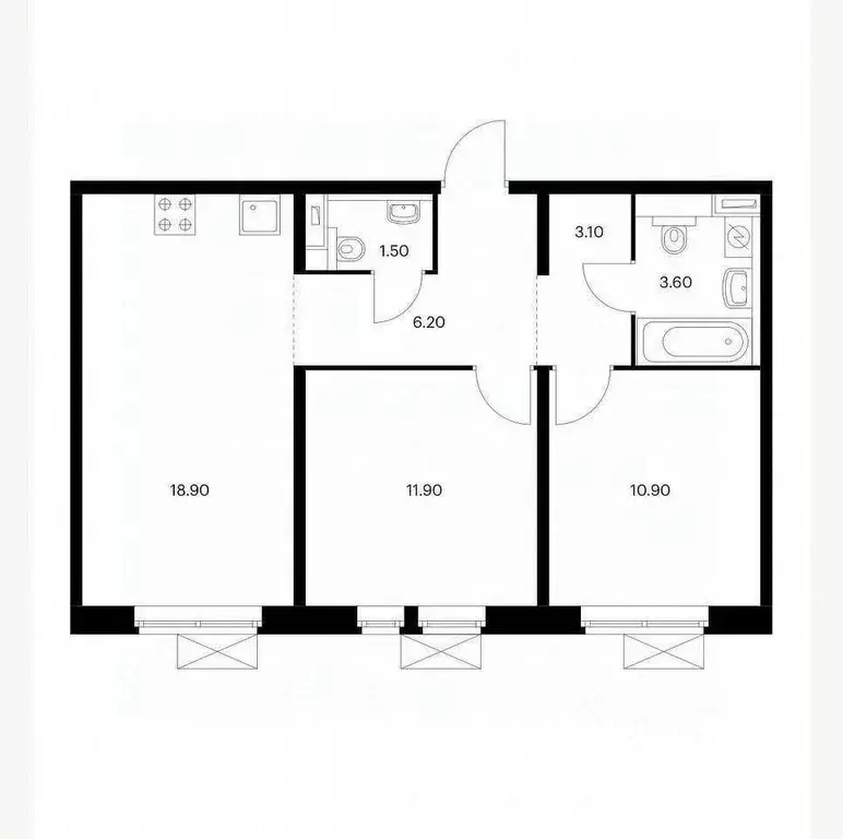3-к кв. Московская область, Люберцы ул. 8 Марта, 20к1 (56.1 м) - Фото 1