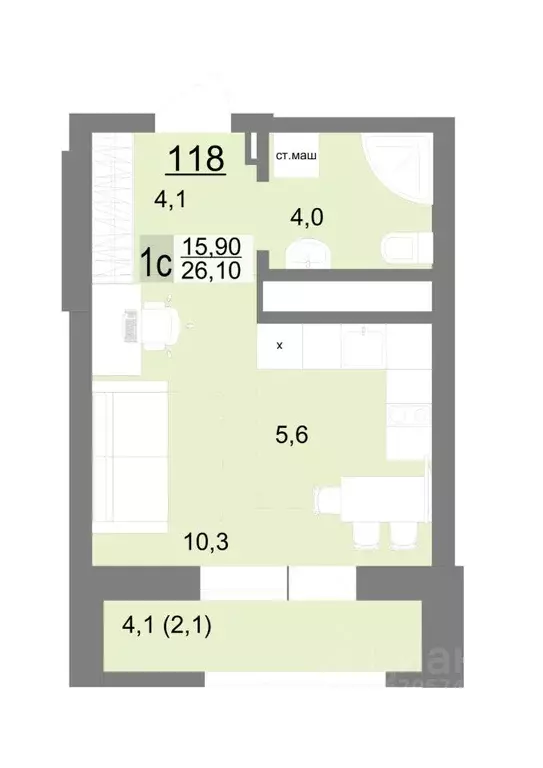 Студия Свердловская область, Екатеринбург ул. Металлургов, 63/1 (26.1 ... - Фото 1