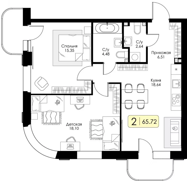 2-к кв. Ленинградская область, Всеволожский район, Романовское с/пос, ... - Фото 1