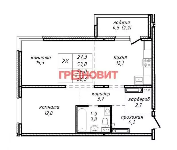 2-комнатная квартира: Новосибирск, улица Связистов, 162/1 (56 м) - Фото 0