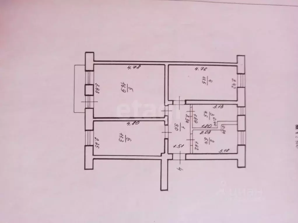3-к кв. Башкортостан, Салават ул. Горького, 45 (54.6 м) - Фото 1
