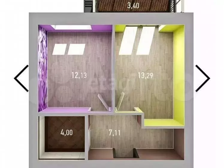 2-комнатная квартира: Казань, улица Фикрята Табеева, 5 (37 м) - Фото 1