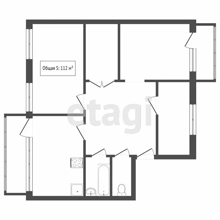 3-комнатная квартира: Бийск, улица Александра Радищева, 2/2 (111.7 м) - Фото 1