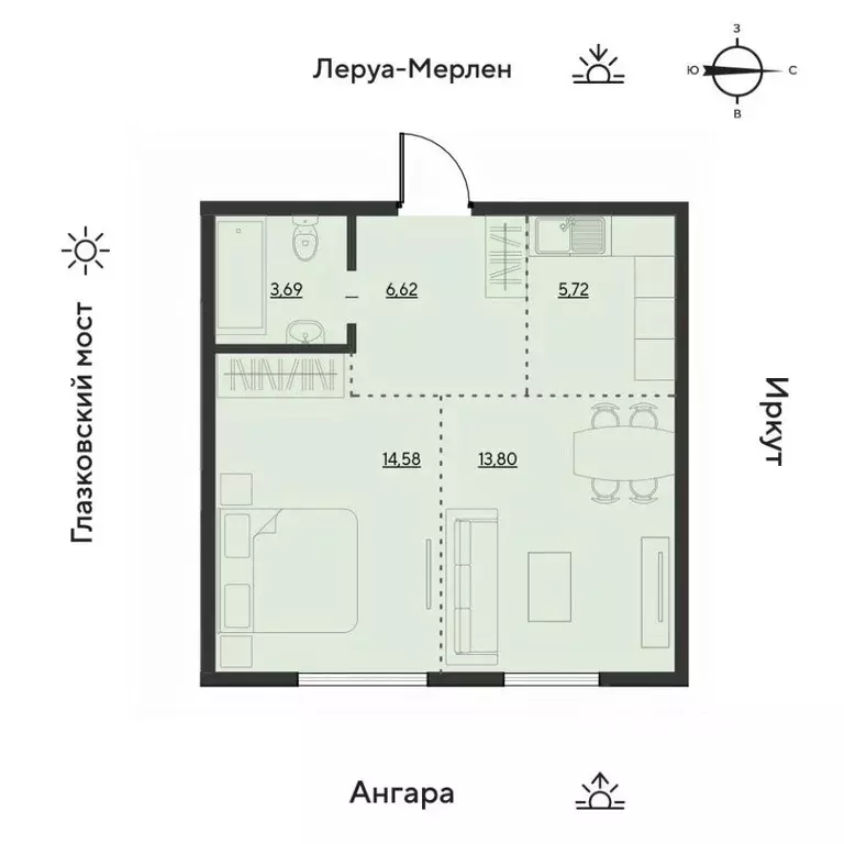 2-к кв. Иркутская область, Иркутск Затон кв-л, ул. Набережная Иркута, ... - Фото 0