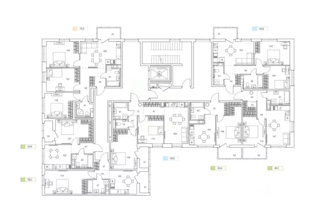 Квартира, 2 комнаты, 60 м - Фото 1