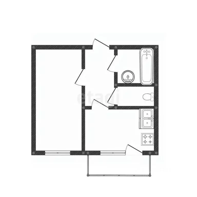 1-к кв. Иркутская область, Иркутск ул. Сурнова, 30/7 (38.2 м) - Фото 2