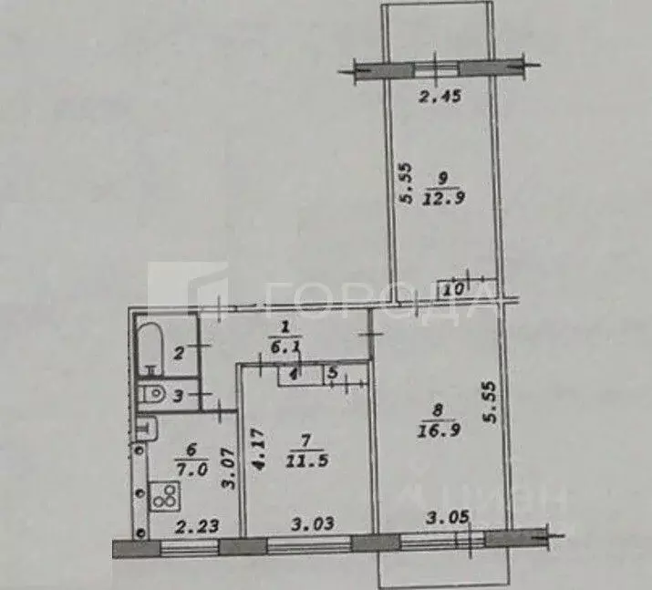 3-к кв. Новосибирская область, Новосибирск ул. Бориса Богаткова, 217 ... - Фото 1