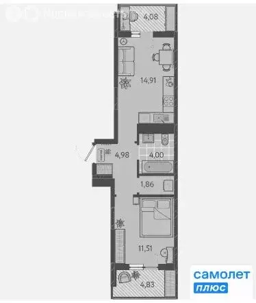 1-комнатная квартира: Краснодар, ЖК Тёплые Края (41.7 м) - Фото 0