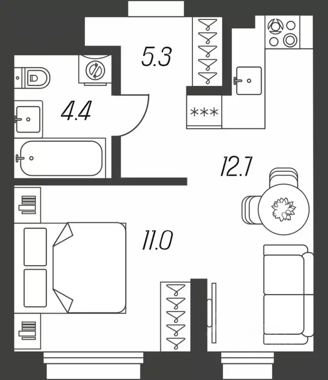 1-к кв. Тульская область, Тула ул. Михеева, 9А (33.4 м) - Фото 0