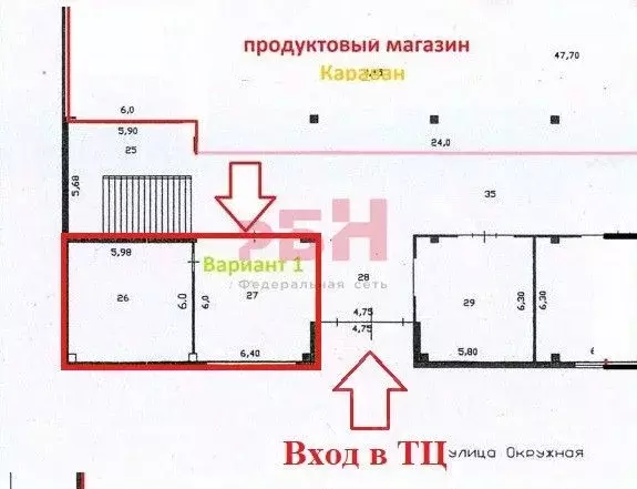 Торговая площадь в Пензенская область, Пенза Окружная ул. (74 м) - Фото 1