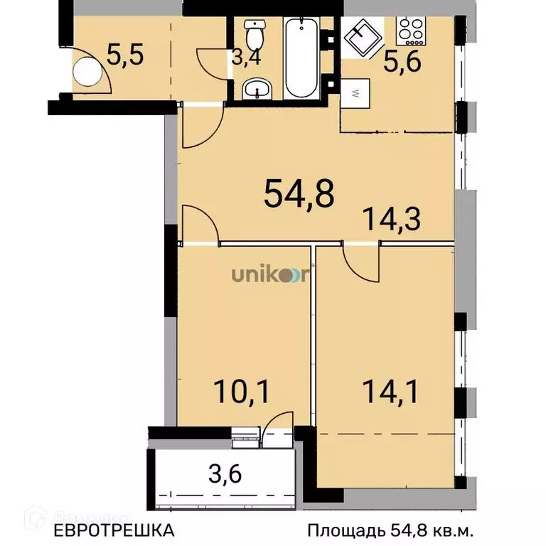 Продаётся 3-к квартира, 55 м - Фото 0