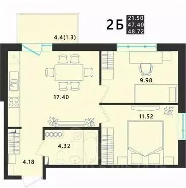 2-к кв. Псковская область, Псковский район, Завеличенская волость, д. ... - Фото 1