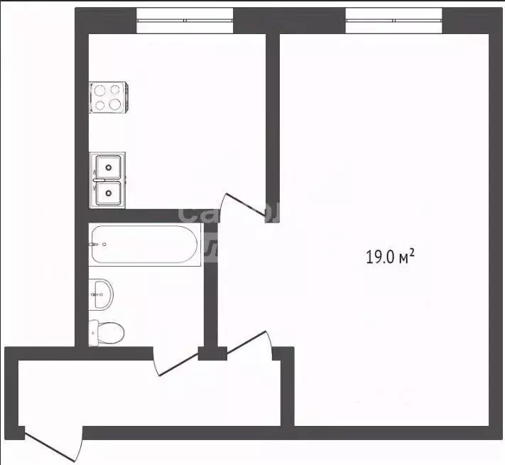 1-к кв. Тюменская область, Тюмень Ямская ул., 108 (32.2 м) - Фото 1