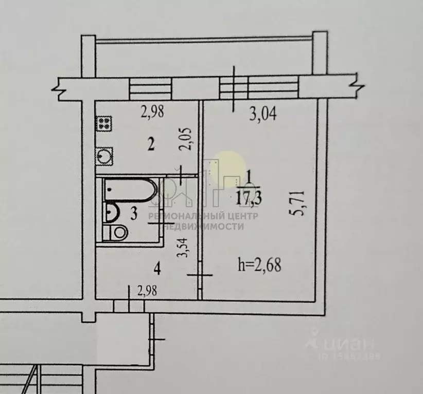 1-к кв. Иркутская область, Иркутск ул. Красноказачья, 120/7 (33.0 м) - Фото 2