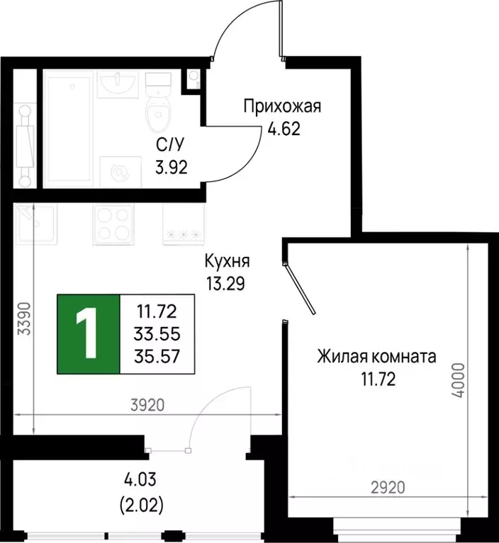 1-к кв. Ленинградская область, Всеволожский район, Свердловское ... - Фото 1