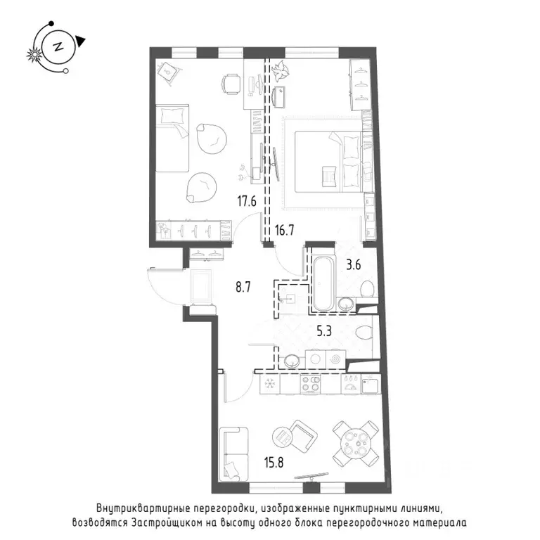 2-к кв. Санкт-Петербург Лисичанская ул., 15 (67.9 м) - Фото 0