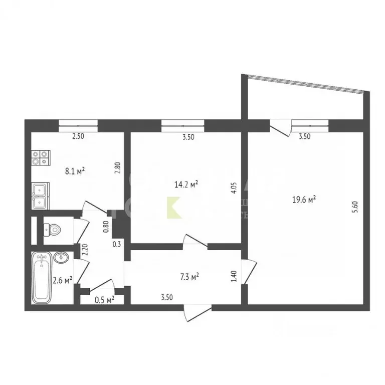 2-к кв. Новгородская область, Окуловский район, Угловское городское ... - Фото 2