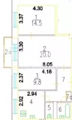 3-к кв. Москва просп. Мира, 129 (64.6 м) - Фото 2