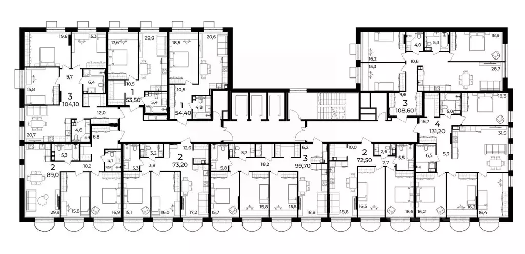 2-к кв. Нижегородская область, Нижний Новгород ул. Воровского, 8 (73.2 ... - Фото 2