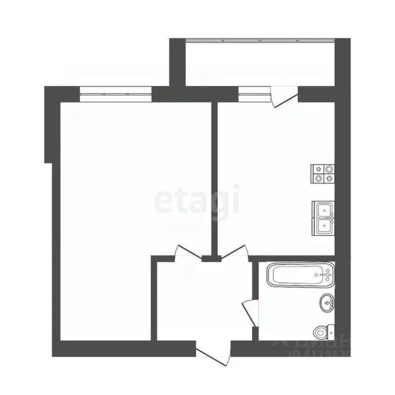 1-к кв. Мордовия, Саранск ул. Ульянова, 97 (39.0 м) - Фото 1