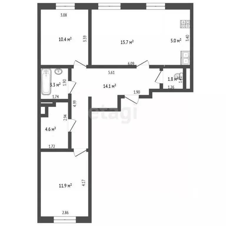 3-к кв. Москва Сосенское поселение, просп. Куприна, 30к2 (66.8 м) - Фото 1
