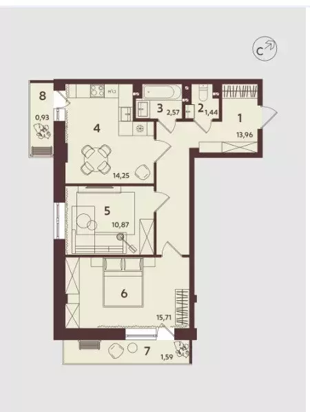 Продаётся 3-к квартира, 61.35 м - Фото 1