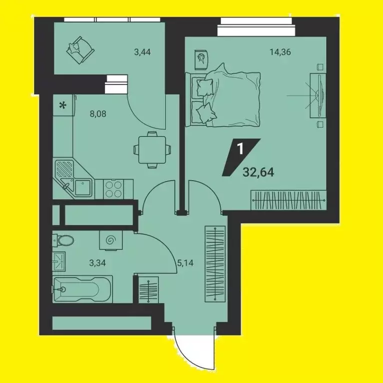 1-к кв. Свердловская область, Екатеринбург ул. Молодогвардейцев, 1 ... - Фото 0