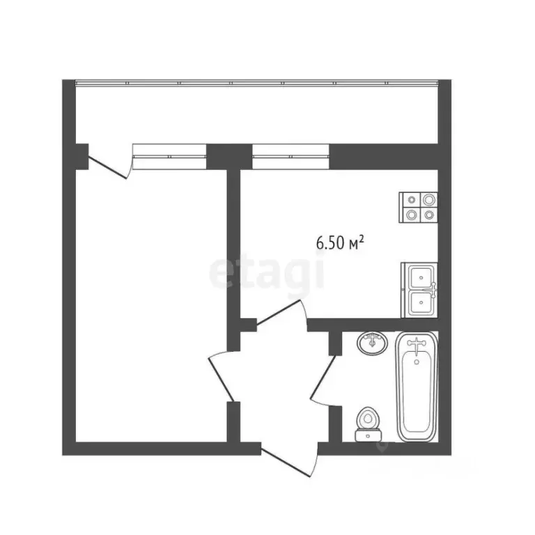 1-к кв. Самарская область, Самара Нагорная ул., 138 (40.5 м) - Фото 2