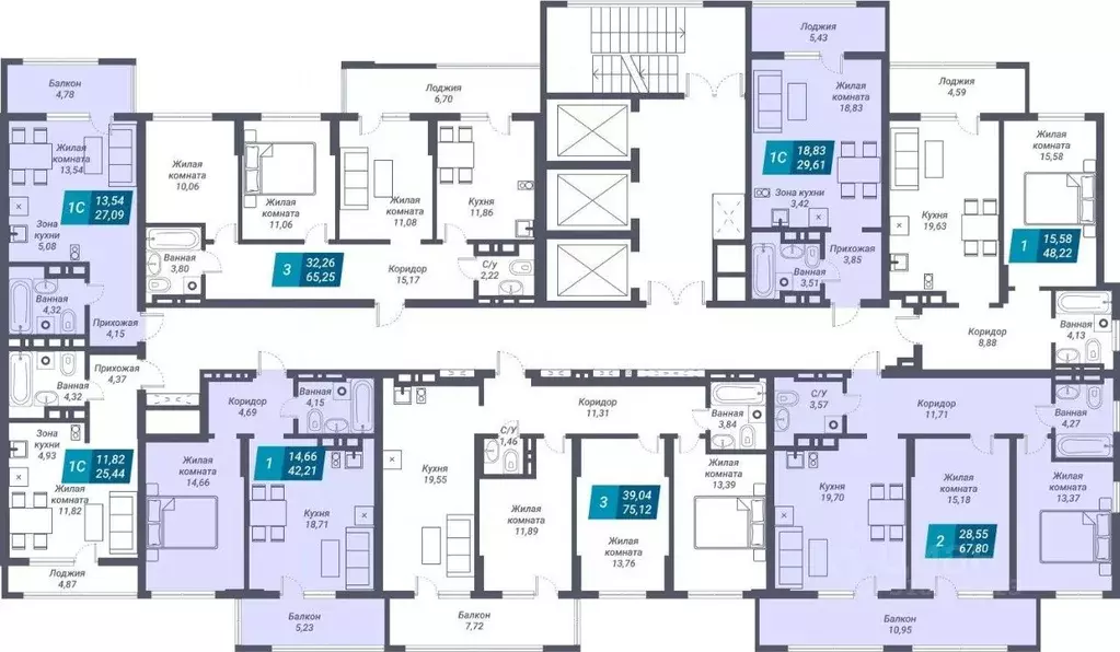 3-к кв. Новосибирская область, Новосибирск ул. Королева, 19 (75.12 м) - Фото 1