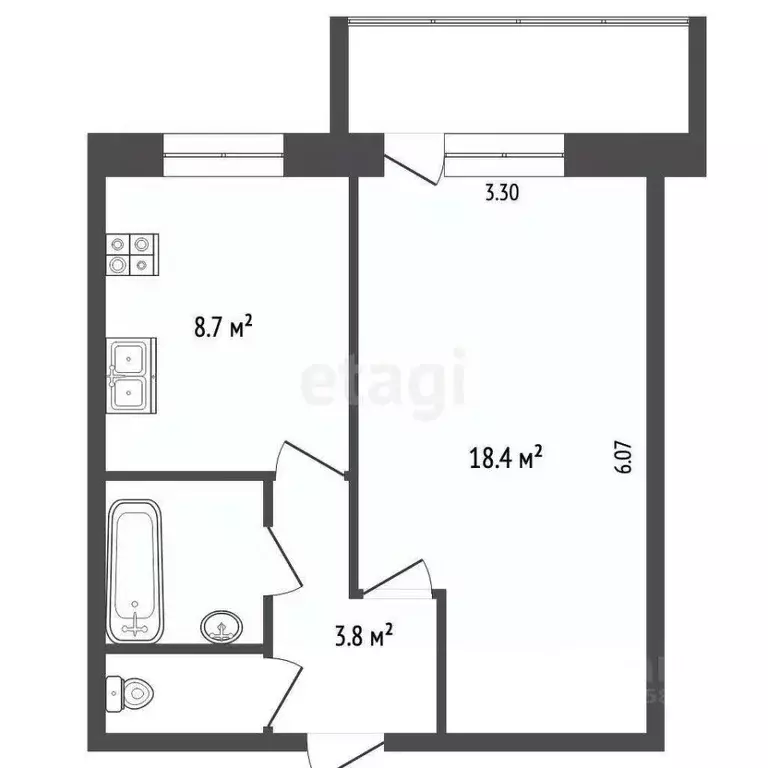 1-к кв. Вологодская область, Вологда Водники мкр, ул. Северная, 18 ... - Фото 2