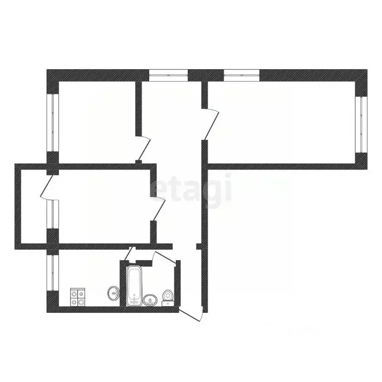 3-к кв. Иркутская область, Ангарск 177-й кв-л, 7 (67.4 м) - Фото 1