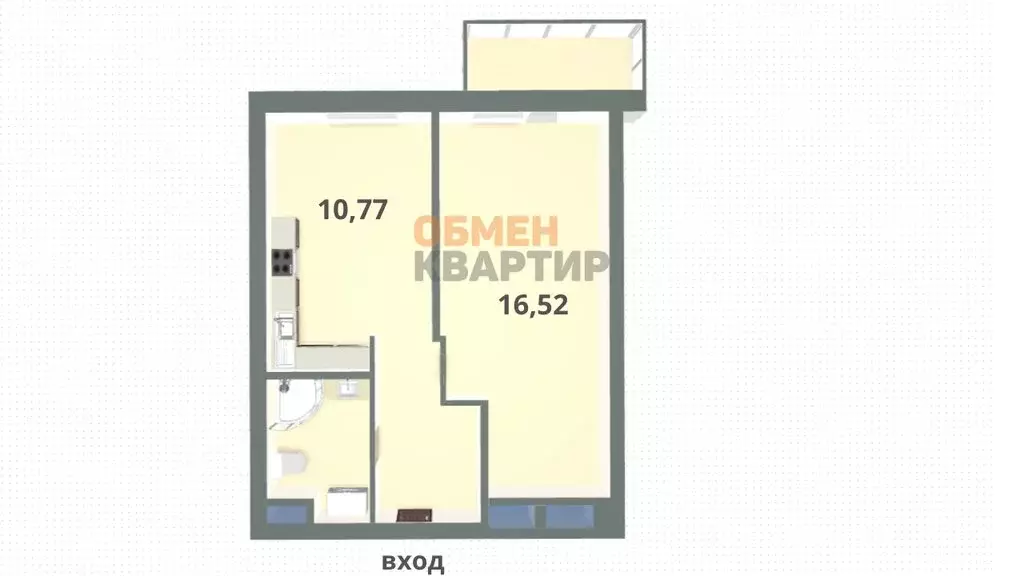 1-комнатная квартира: Екатеринбург, Таватуйская улица, 14А (36 м) - Фото 1