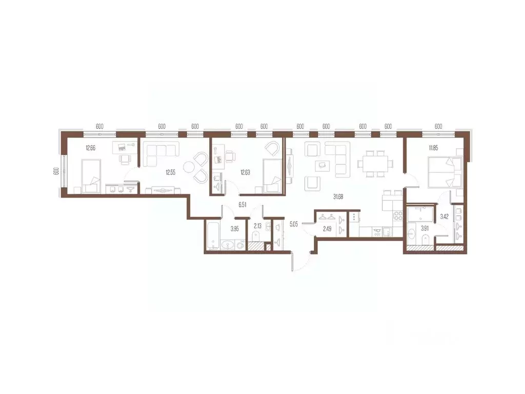 3-к кв. Санкт-Петербург ул. Стахановцев, 1 (108.83 м) - Фото 0