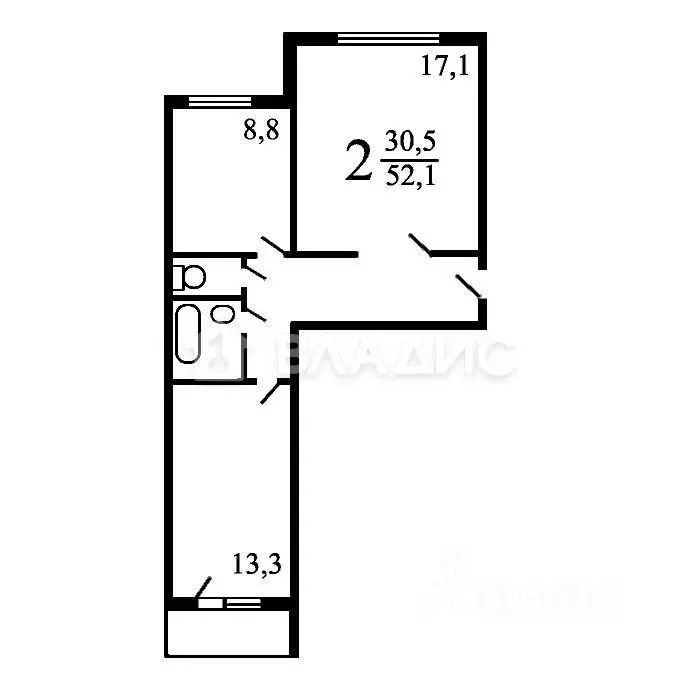 2-к кв. Москва Мурановская ул., 6 (52.1 м) - Фото 2