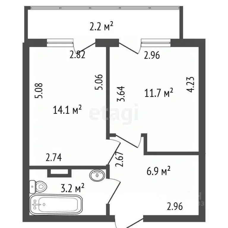1-к кв. Санкт-Петербург просп. Славы, 51 (35.0 м) - Фото 2