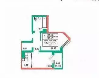 2-к кв. Оренбургская область, Оренбург Пролетарская ул., 300 (51.0 м) - Фото 2
