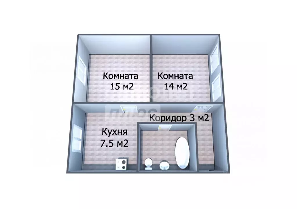 2-к кв. Пензенская область, Пенза ул. Володарского, 7 (43.3 м) - Фото 1