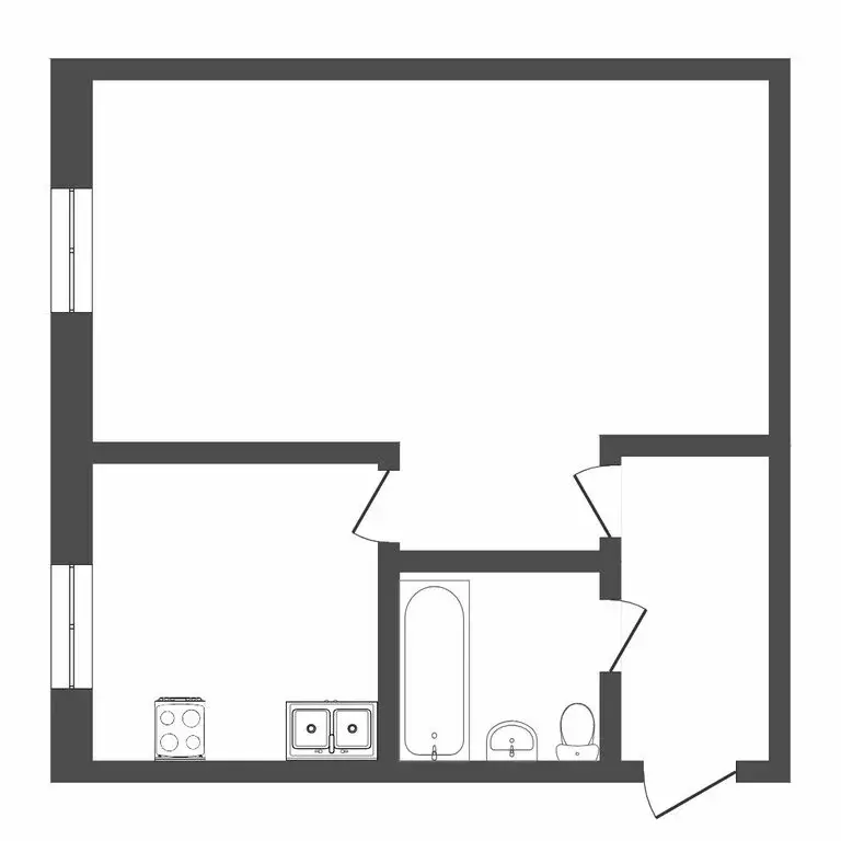 1-комнатная квартира: Тюмень, улица Луначарского, 9 (30.2 м) - Фото 1