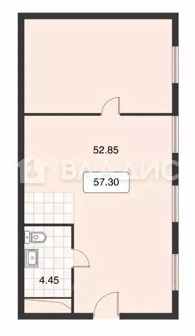 Студия Москва Дмитровское ш., 107Б (57.3 м) - Фото 1