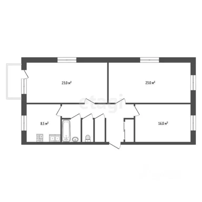 3-к кв. Вологодская область, Череповец ул. Ленина, 88 (85.4 м) - Фото 1