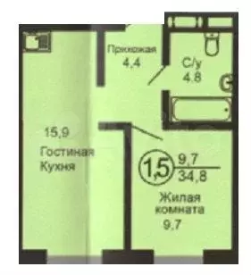 1-к. квартира, 35 м, 16/17 эт. - Фото 0