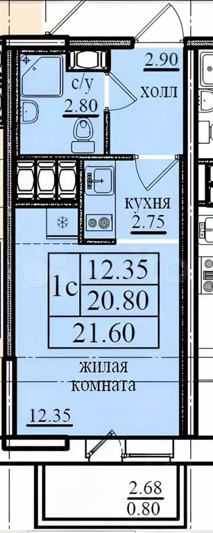 Квартира-студия, 22 м, 19/25 эт. - Фото 0