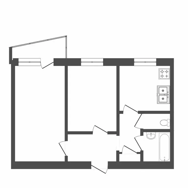 2-комнатная квартира: Тюмень, Одесская улица, 44 (52.8 м) - Фото 1