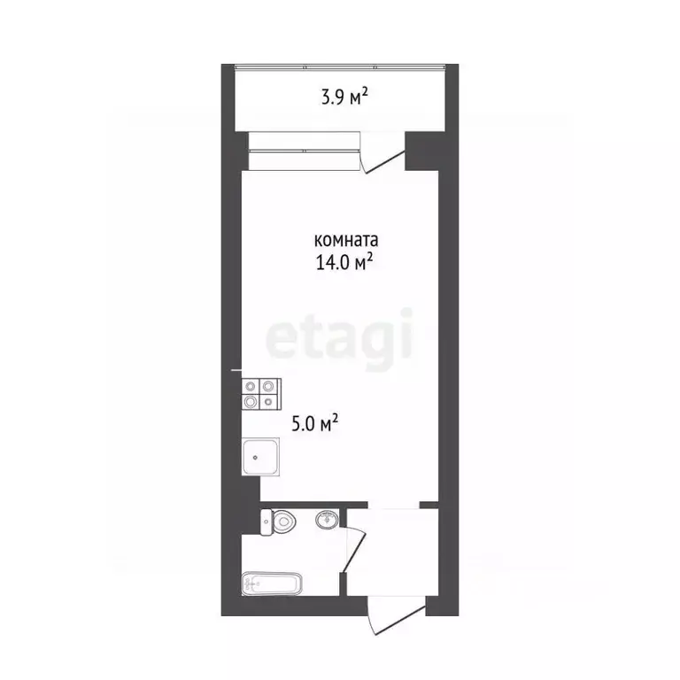 Студия Ханты-Мансийский АО, Сургут ул. Иосифа Каролинского, 9 (23.6 м) - Фото 2