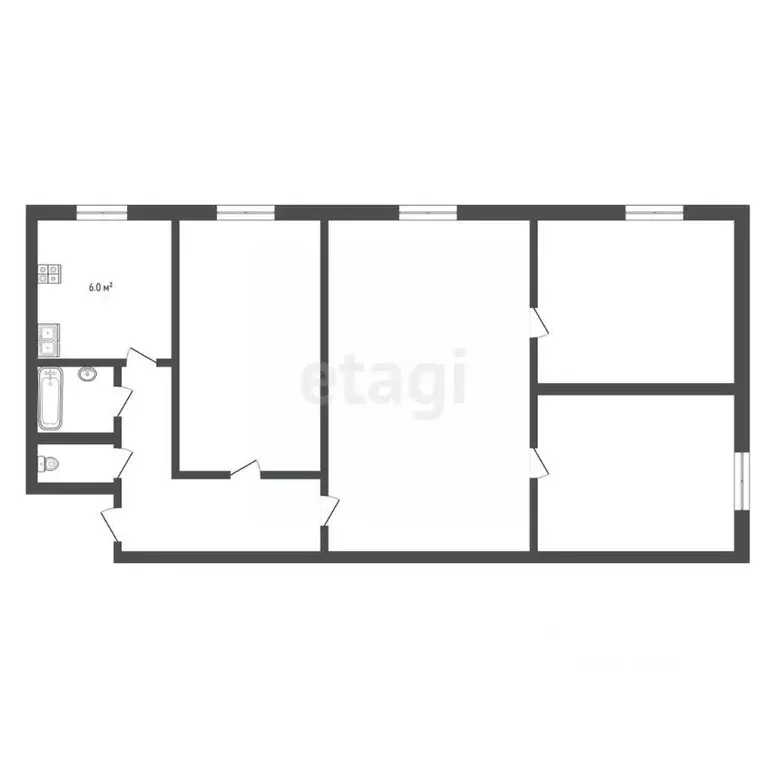 4-к кв. Владимирская область, Муром Муромская ул., 25 (60.4 м) - Фото 2